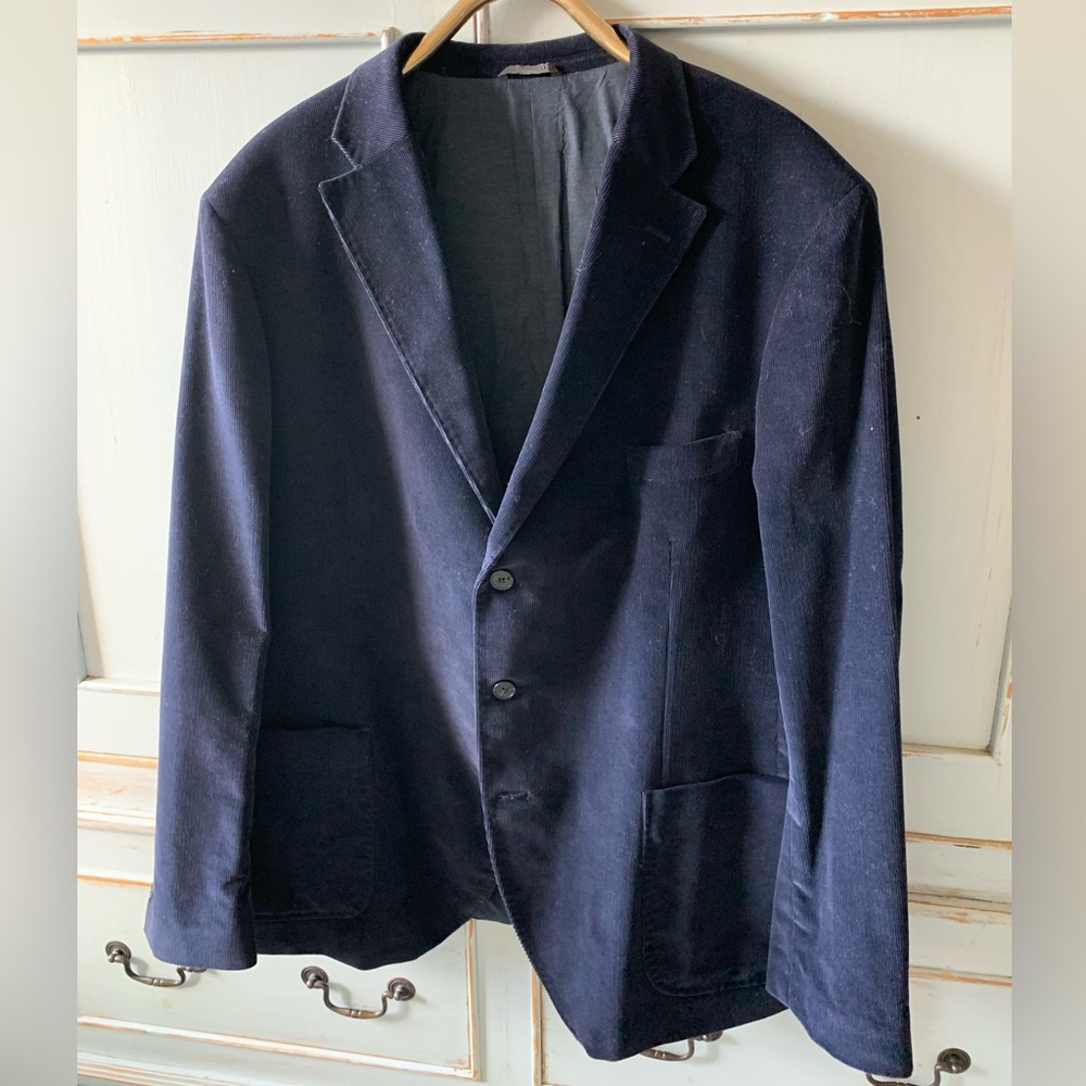 Valentino i velluti Pontoglio MidnightBlue ThinWale Corduroy Blazer Size 44Large